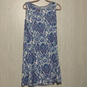 Blue Water Size Medium Blue Abstract Print Dress Keyhole Back Stretchy